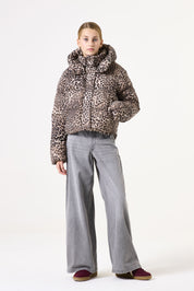 Winterjacke mit Animalprint - 60-black - Schwarz