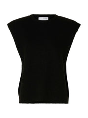 Strick-Pullunder aus Wollmix - Black - Schwarz