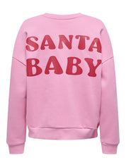 Sweatshirt aus Baumwollmix - Sachet Pink/SANTA BABY - Pink