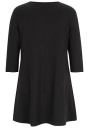 Long-Shirt aus Viskose - 99-Schwarz - Schwarz