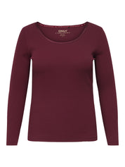 Langarmshirt aus Bio-Baumwolle - Cabernet - Rot
