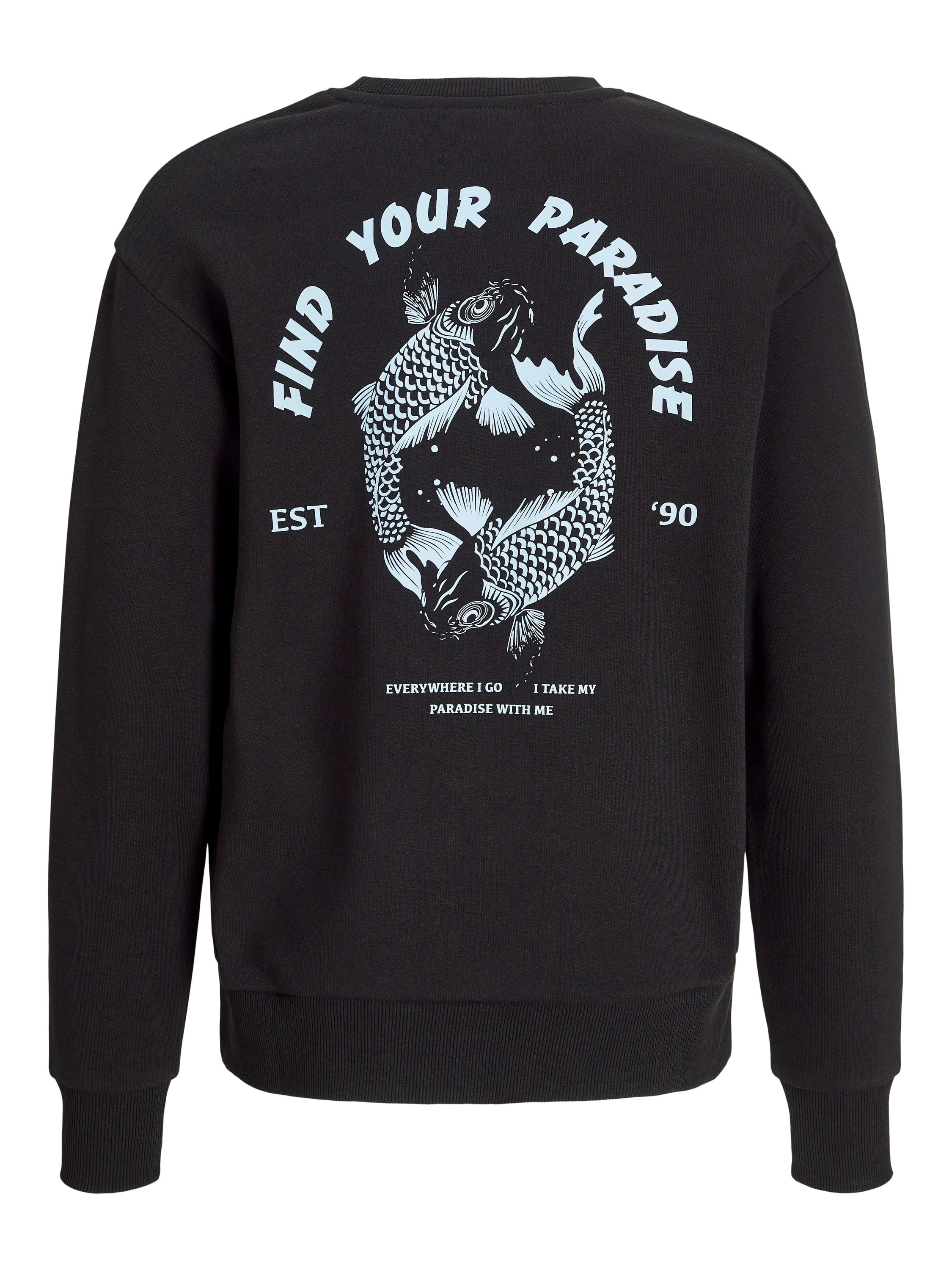 Sweatshirt mit Print - Black - Schwarz