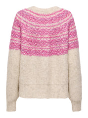 Strickpullover SIDONA - Birch/Mel/Fuchsia Purple Space - Pink