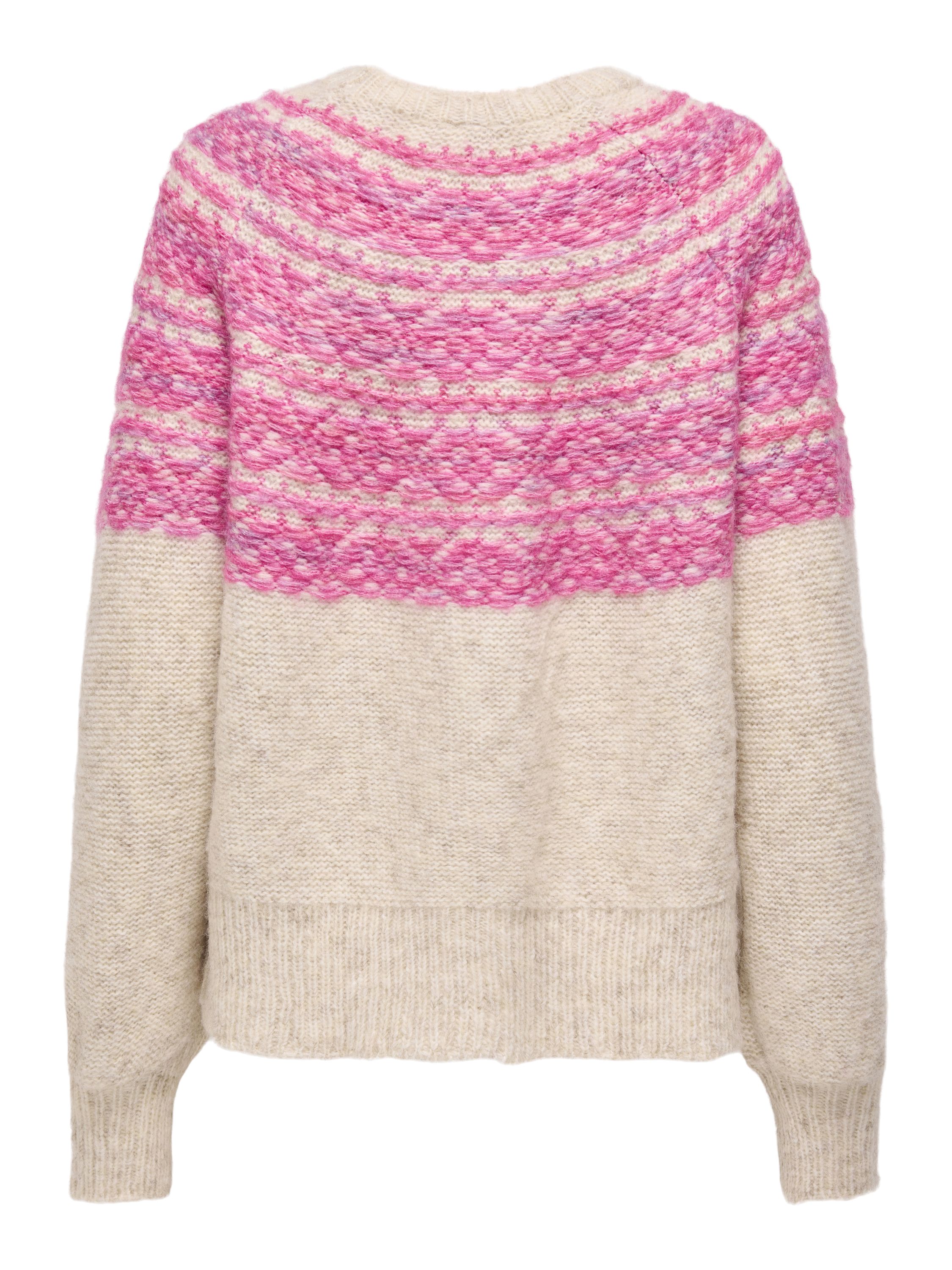 Strickpullover SIDONA - Birch/Mel/Fuchsia Purple Space - Pink