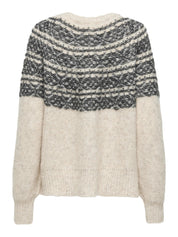 Strickpullover SIDONA - Birch/Black/Mel - Schwarz