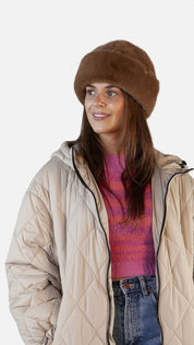 Mütze aus Kunstpelz - brown - Braun