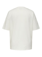 T-Shirt aus Bio-Baumwolle - Cloud Dancer/FLOWER LADY - Weiß