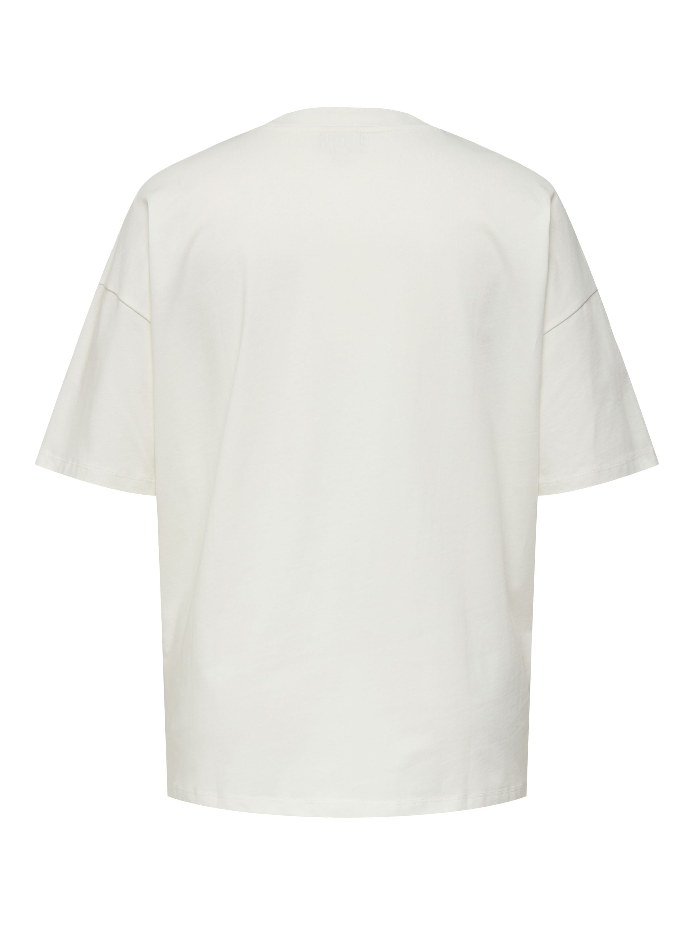 T-Shirt aus Bio-Baumwolle - Cloud Dancer/FLOWER LADY - Weiß