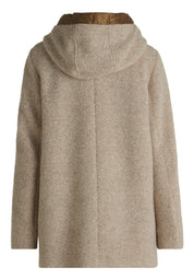 Wolljacke mit Kapuze - 7400-Light Sand - Beige