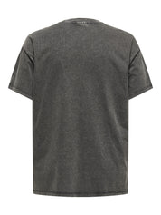 T-Shirt aus Baumwolle - Black/Not in love front+ detai - Grau