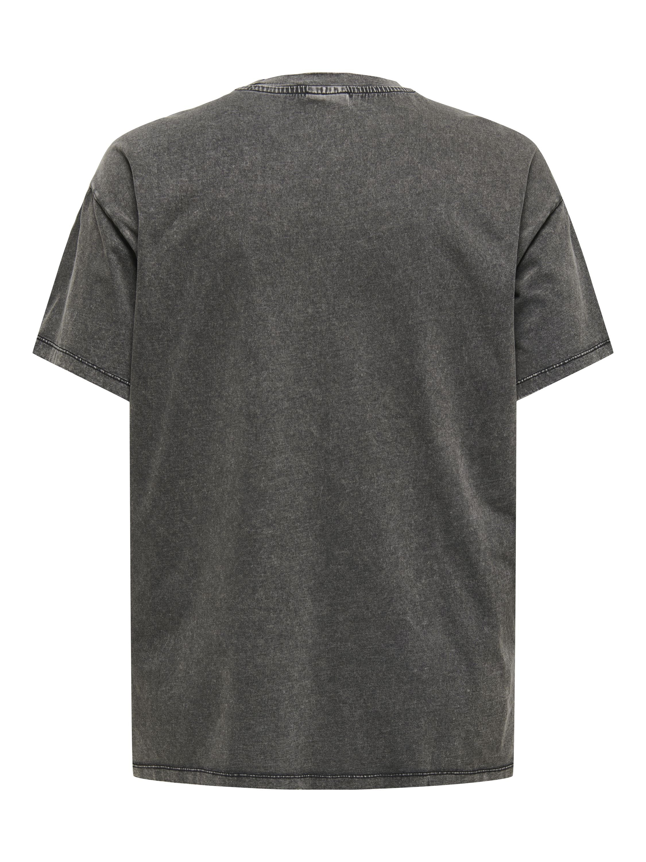 T-Shirt aus Baumwolle - Black/Not in love front+ detai - Grau