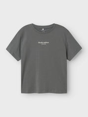 T-Shirt aus Bio-Baumwolle - Lava Smoke/W. JET STREAM PRINT - Grau