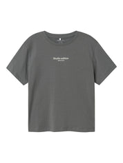 T-Shirt aus Bio-Baumwolle - Lava Smoke/W. JET STREAM PRINT - Grau