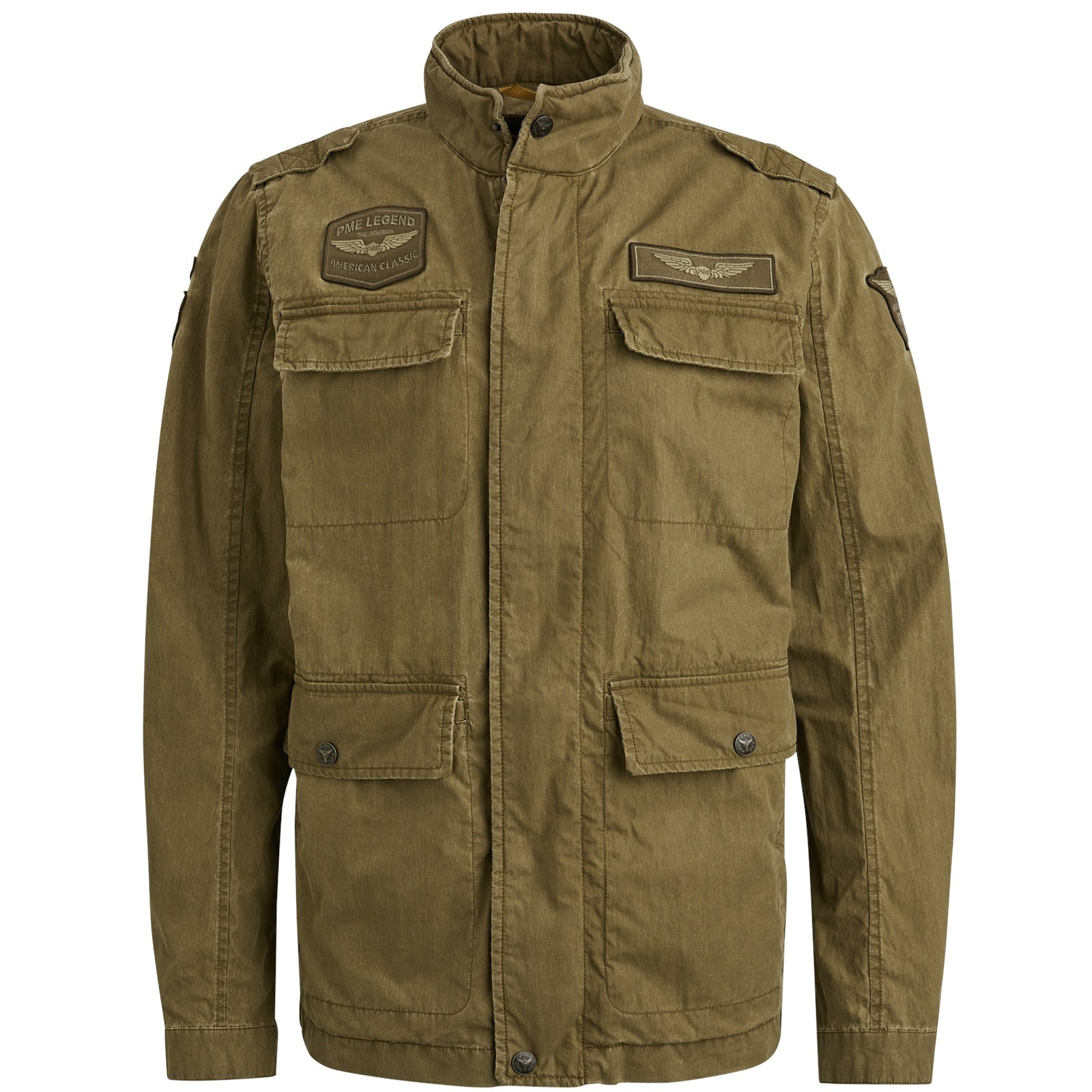 Übergangsjacke mit Stehkragen - 6401-Dusty Olive - Khaki