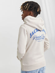 Sweathoodie mit Backprint - Moonbeam - Beige