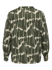 Schlupfbluse aus Viskose - Forest Night/TIE DYE STRIPE - Grün