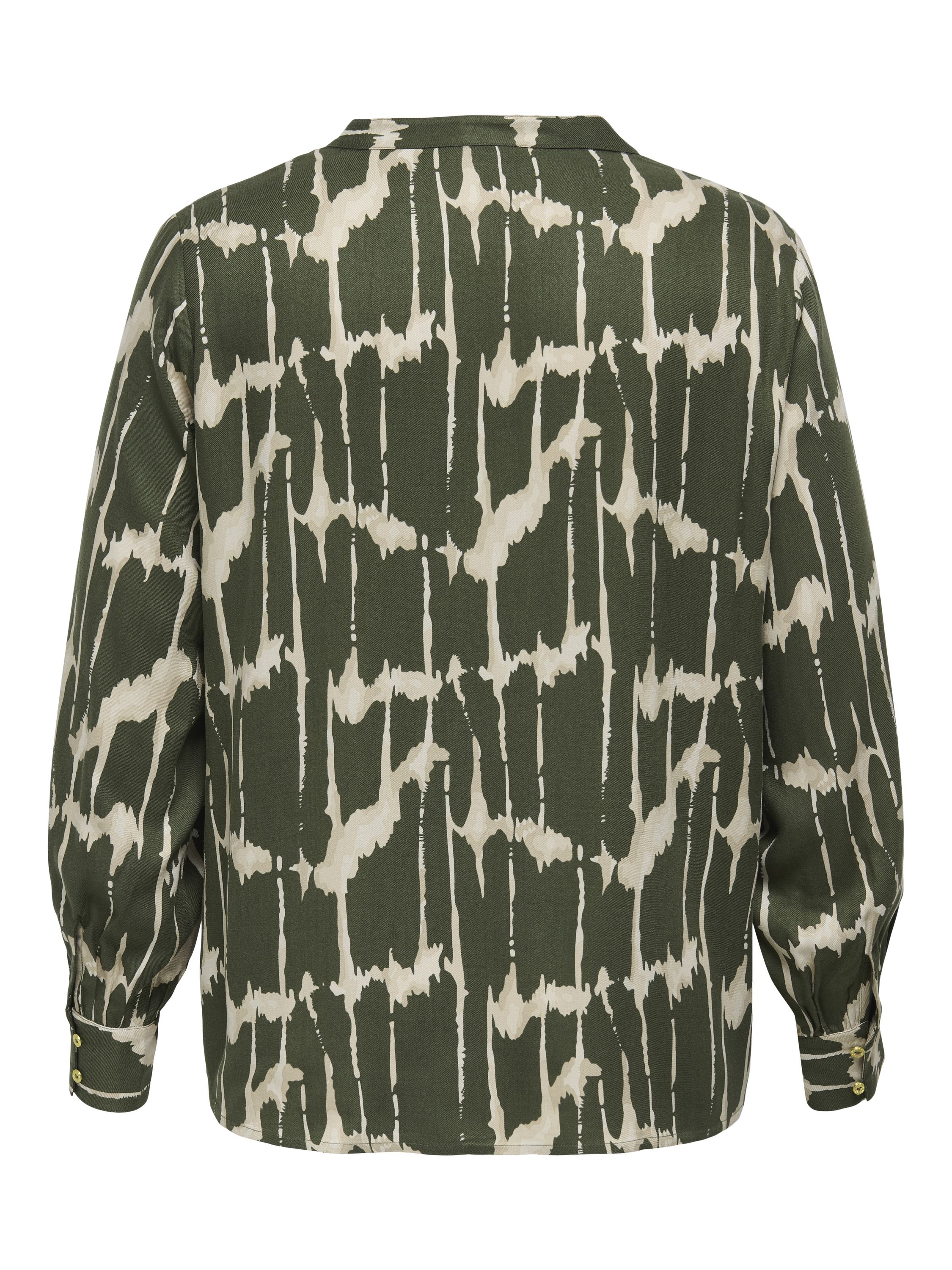 Schlupfbluse aus Viskose - Forest Night/TIE DYE STRIPE - Grün