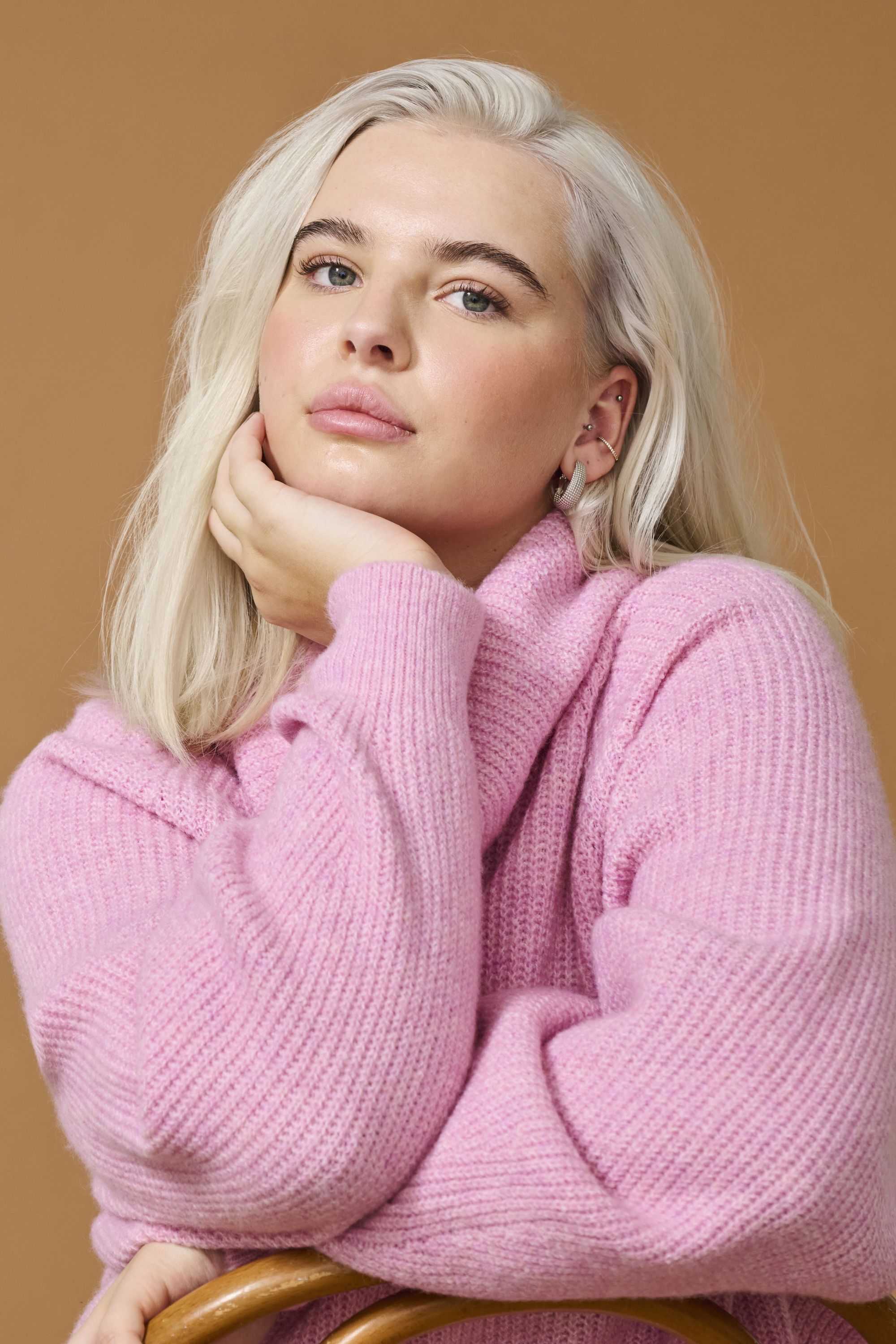 Strickpullover - Mauve Mist/Melange - Pink