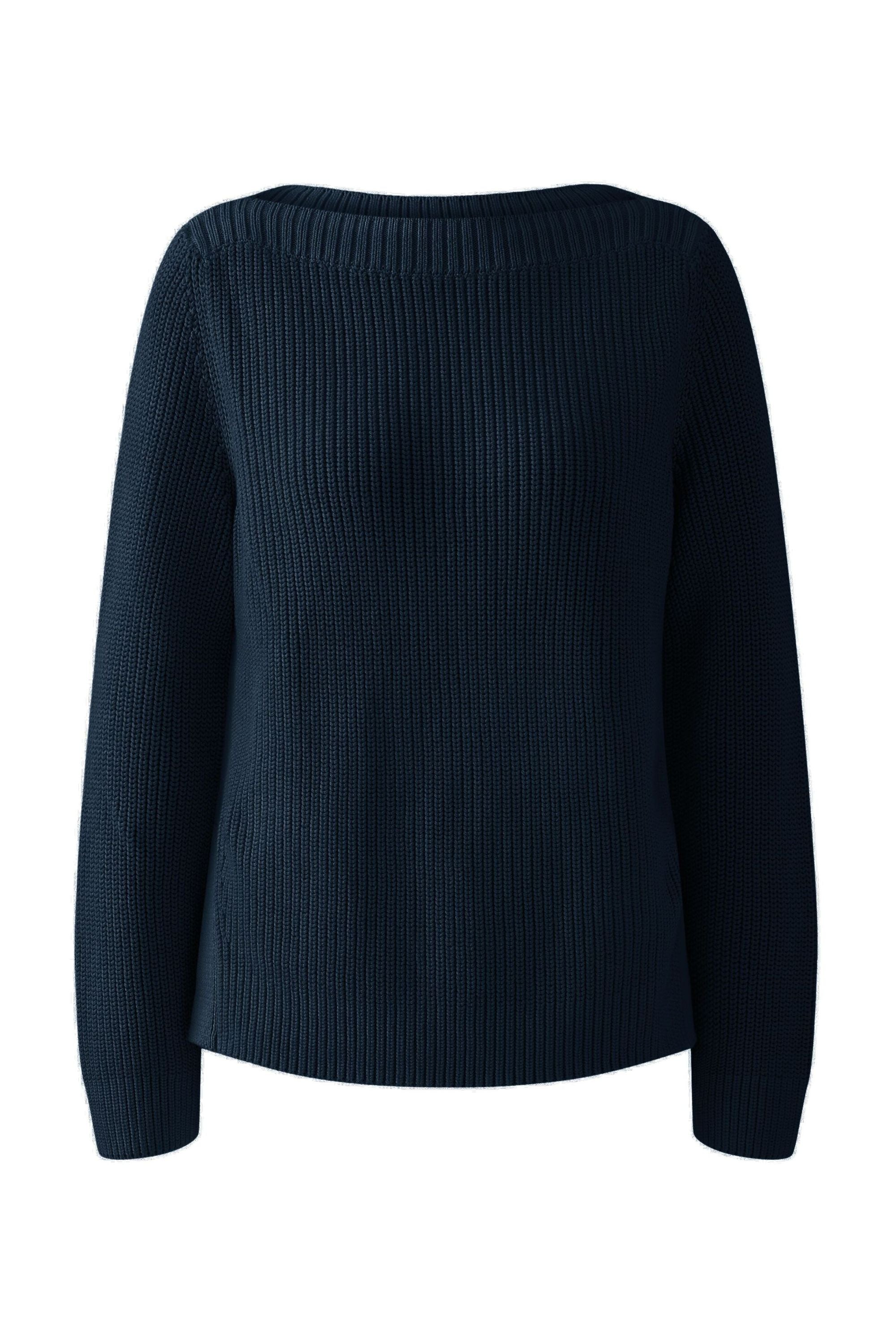 Strickpullover mit U-Boot-Ausschnitt - 5742-darkblue - Blau