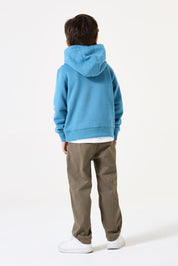 Sweathoodie aus Baumwollmix - 9872-retro blue - Blau