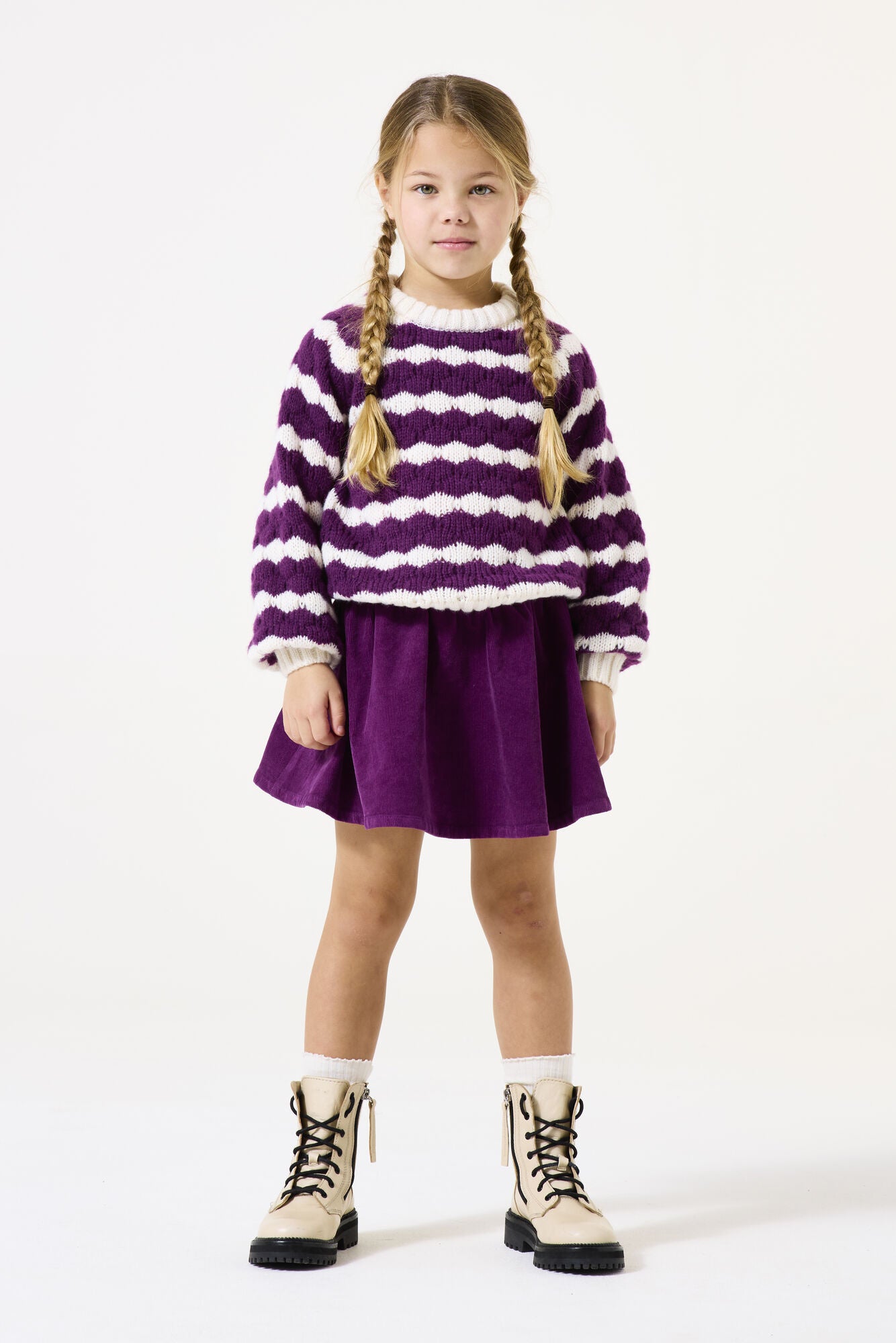 Cordrock Mini aus Baumwolle - 3988-plum purple - Violett