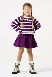 Strickpullover gestreift - 3988-plum purple - Violett
