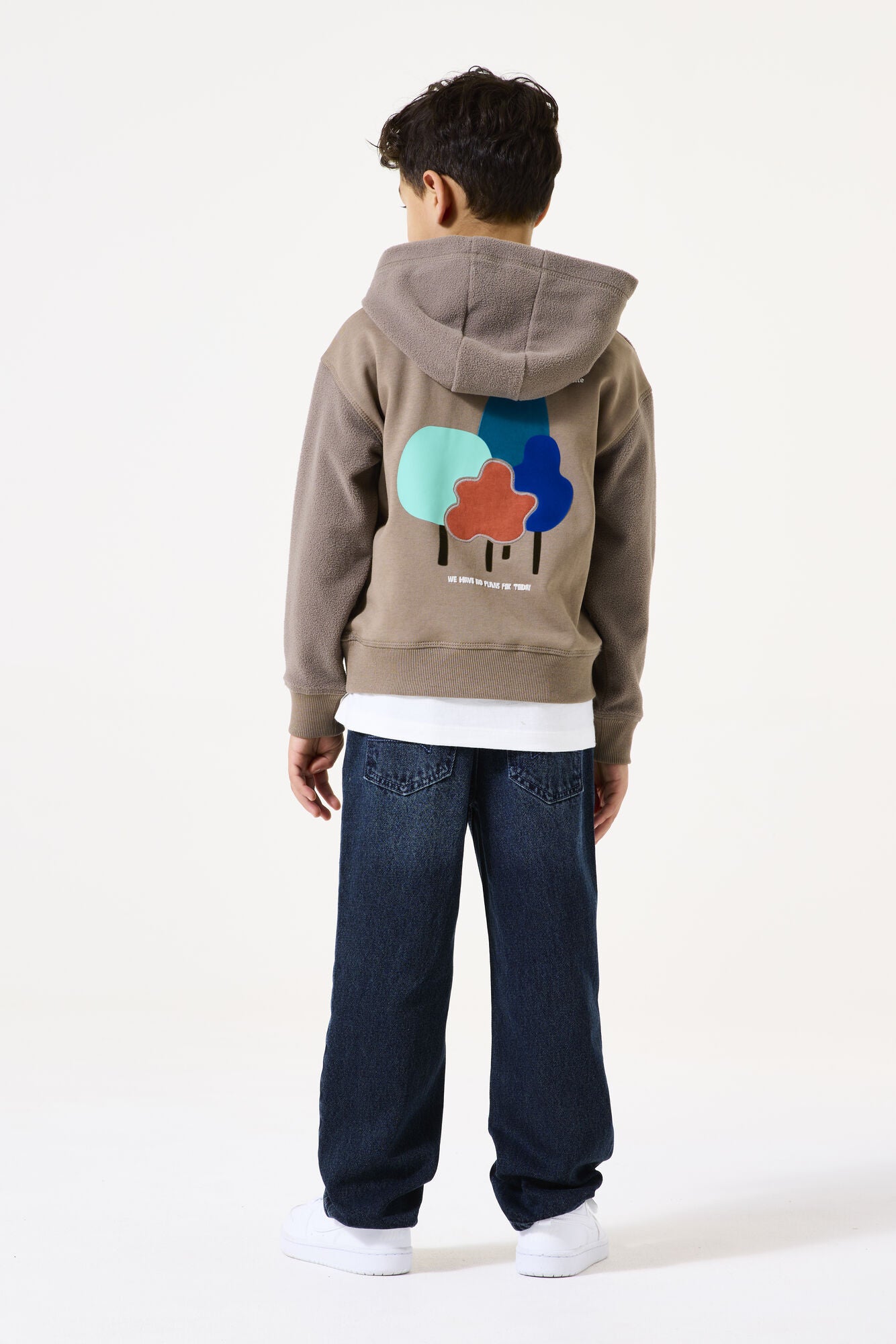 Sweathoodie aus Baumwollmix - 8818-branch - Braun