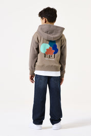 Sweathoodie aus Baumwollmix - 8818-branch - Braun