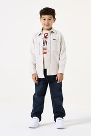 Overshirt aus Baumwollmix - 4925-moonbeam - Creme