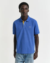 Poloshirt aus Baumwolle - 407-RICH BLUE - Blau