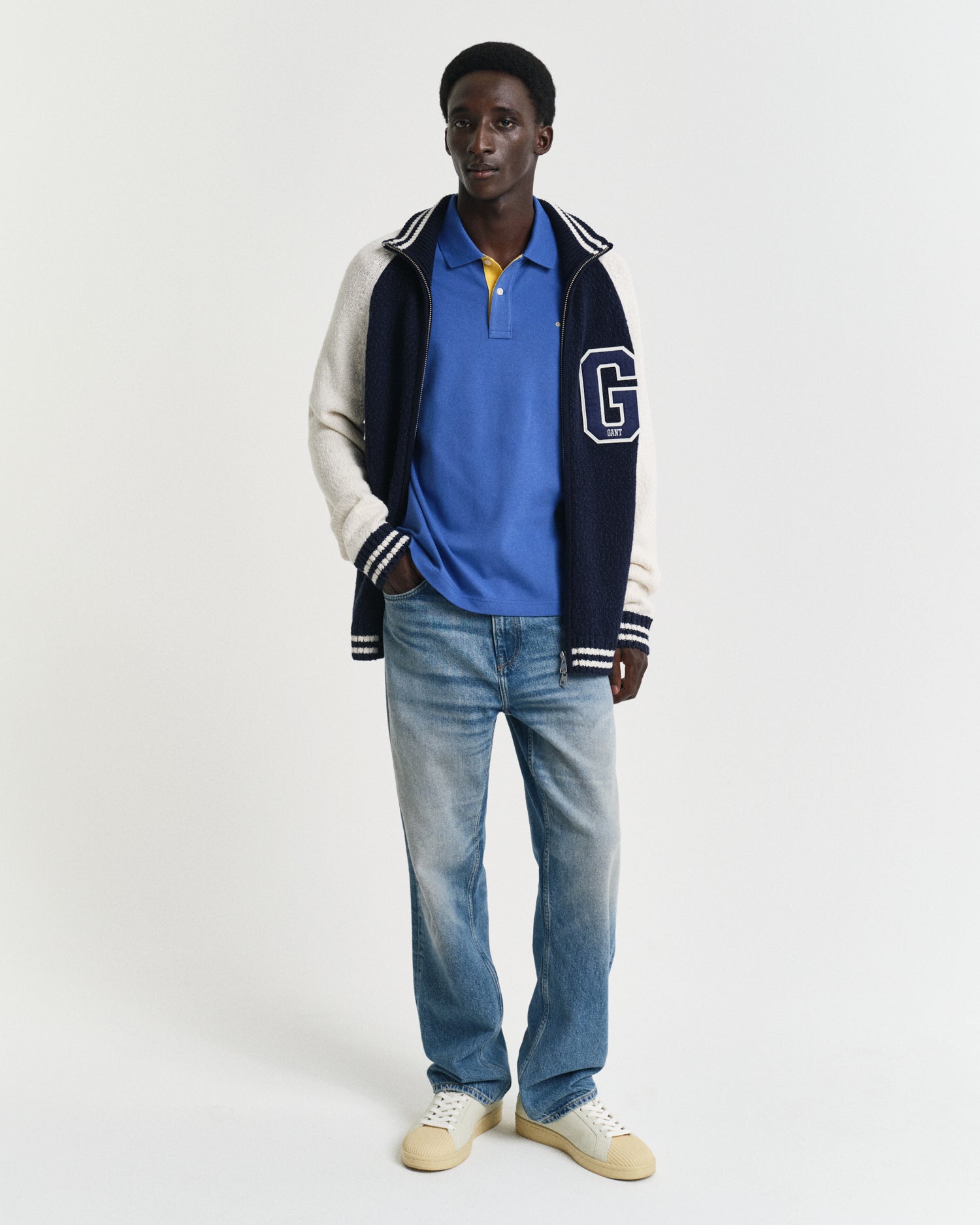 Poloshirt aus Baumwolle - 407-RICH BLUE - Blau