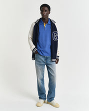 Poloshirt aus Baumwolle - 407-RICH BLUE - Blau