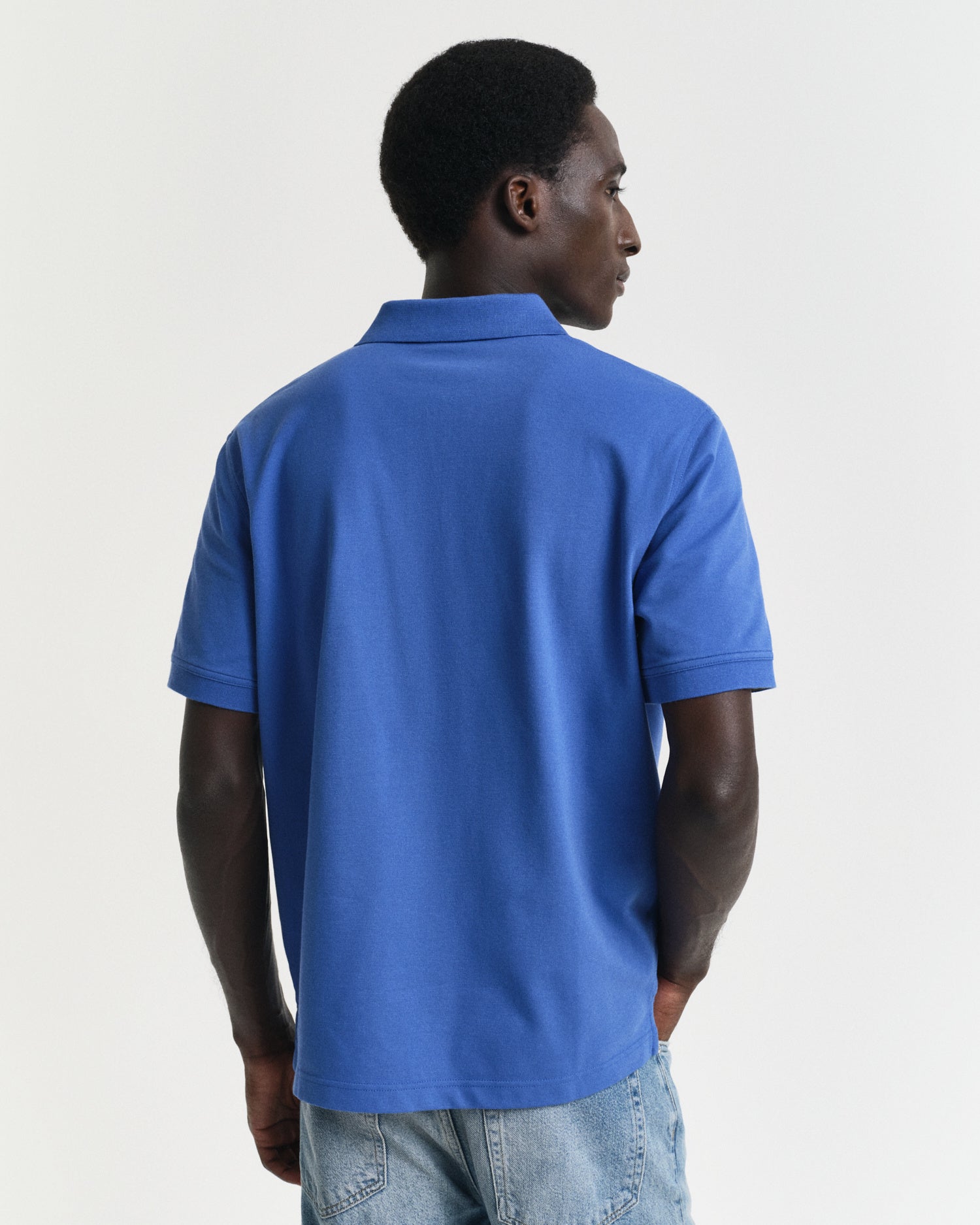 Poloshirt aus Baumwolle - 407-RICH BLUE - Blau