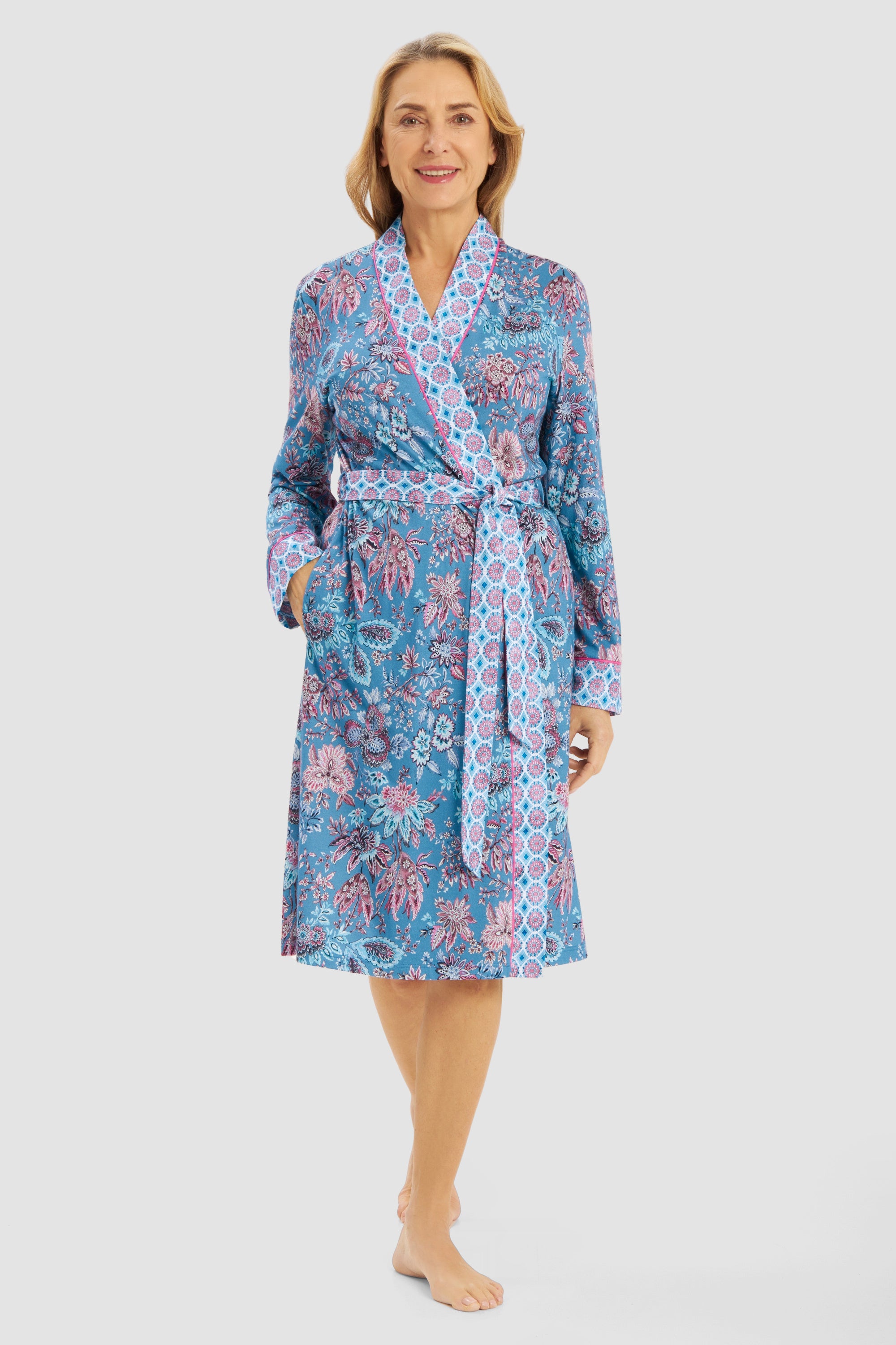 Kimono aus Baumwollmix - 16541 - Blau
