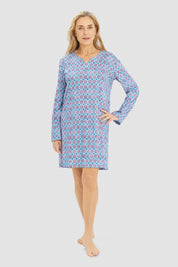 Schlafkleid aus Baumwollmix - 16718 - Blau