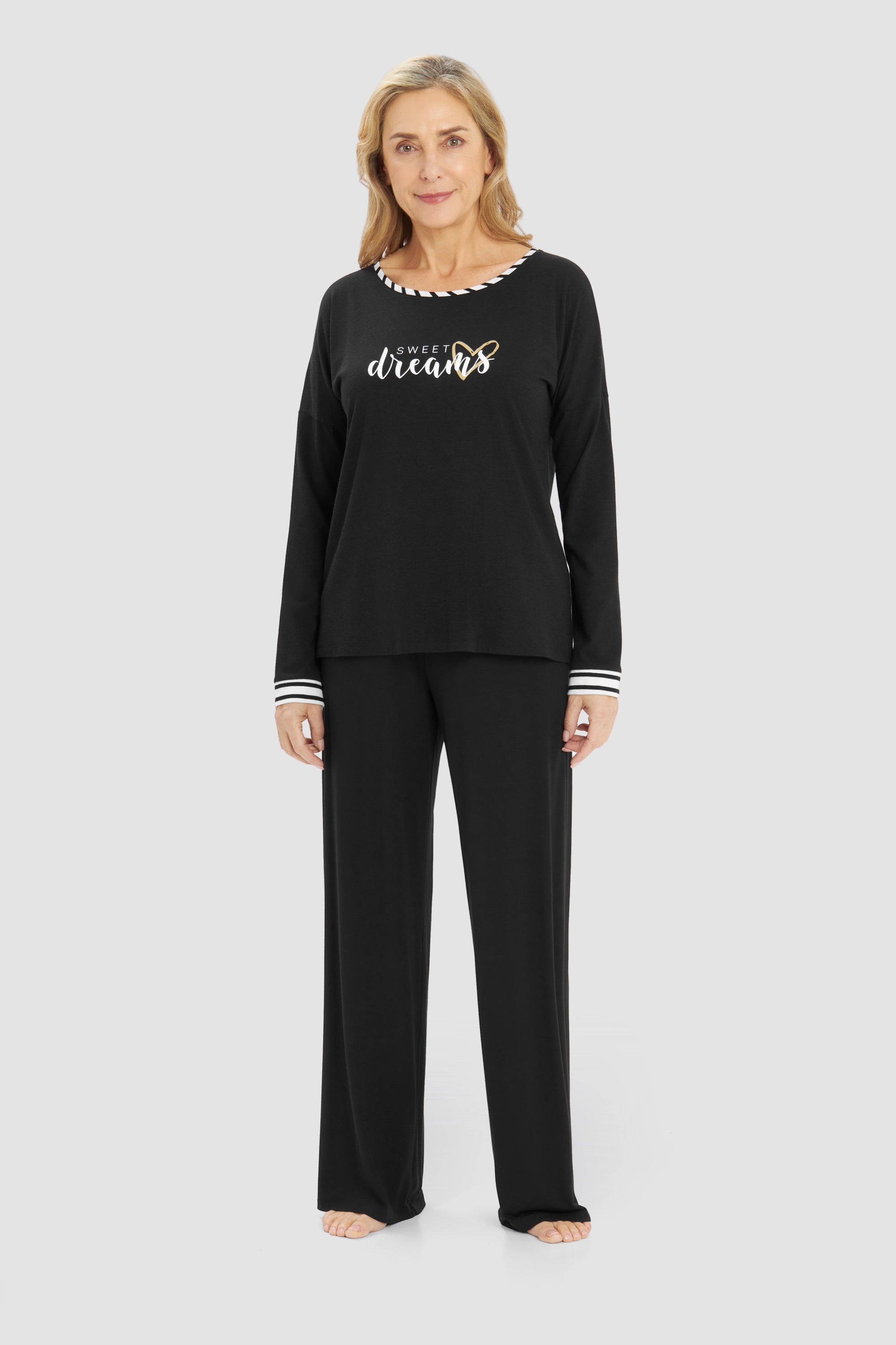Langarmshirt aus Viskosemix - 10995 - Schwarz