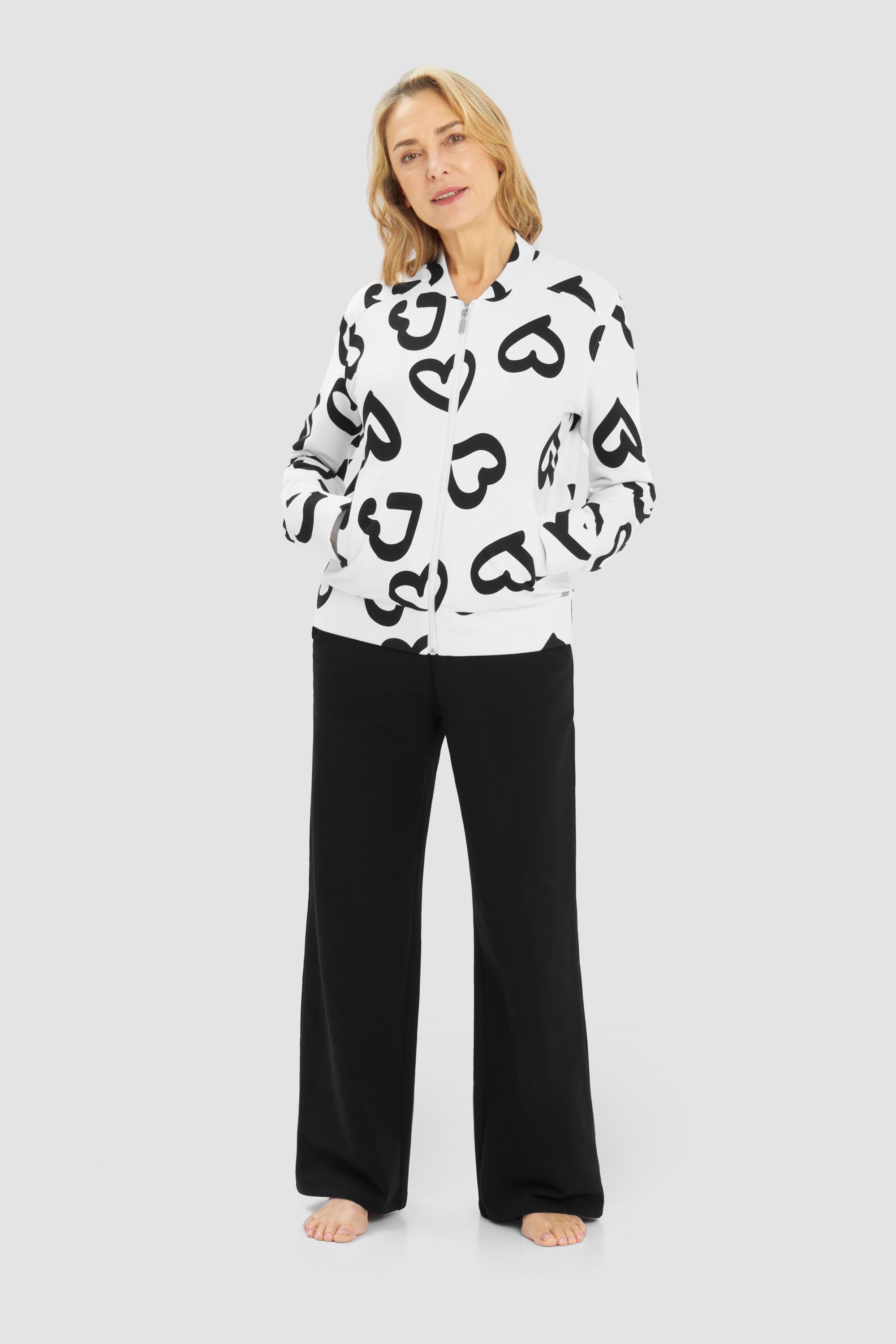 Sweatshirtjacke aus Baumwollmix - 16811 - Weiß