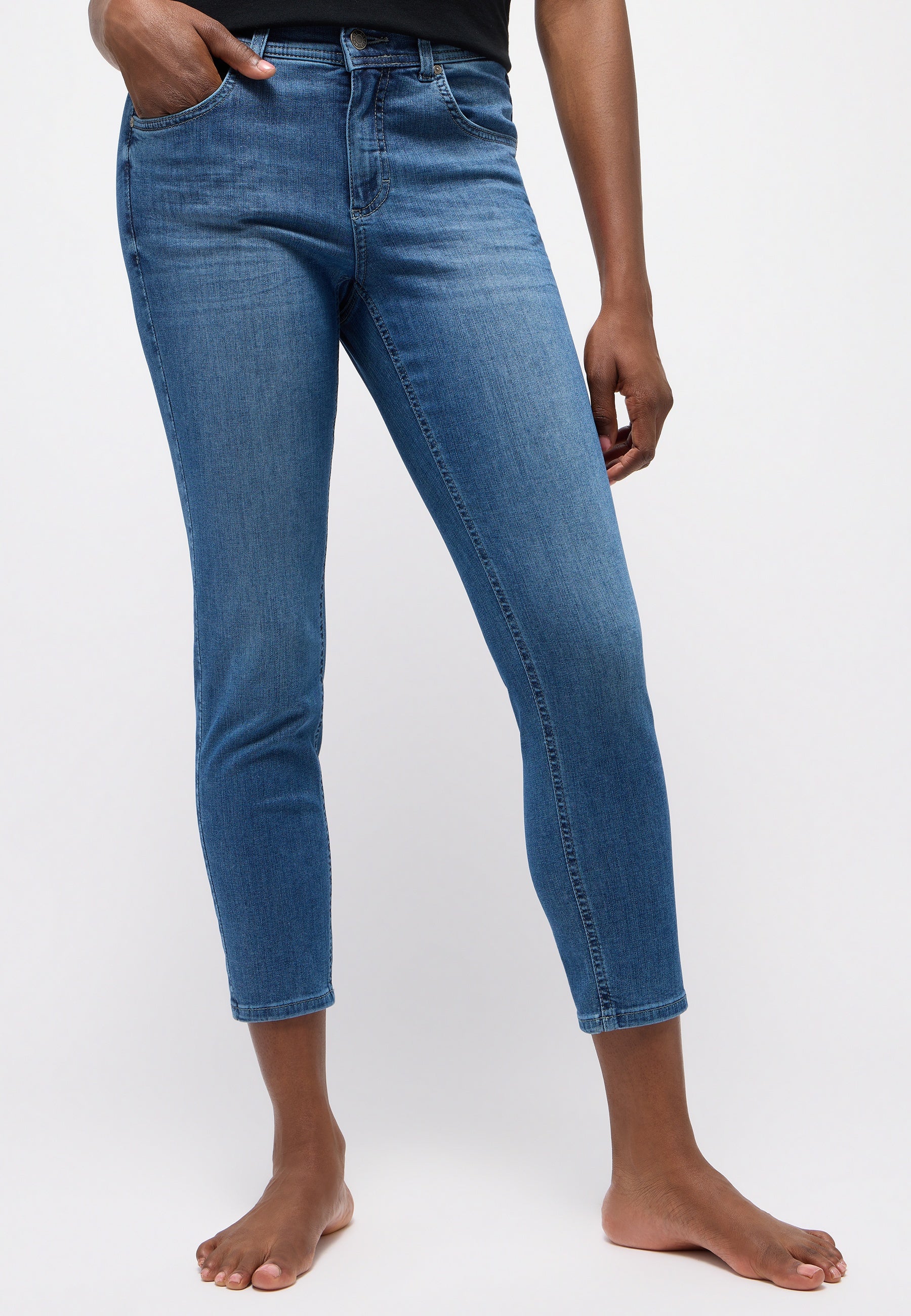 Jeans Slim Fit - 3358-mid blue used - Blau