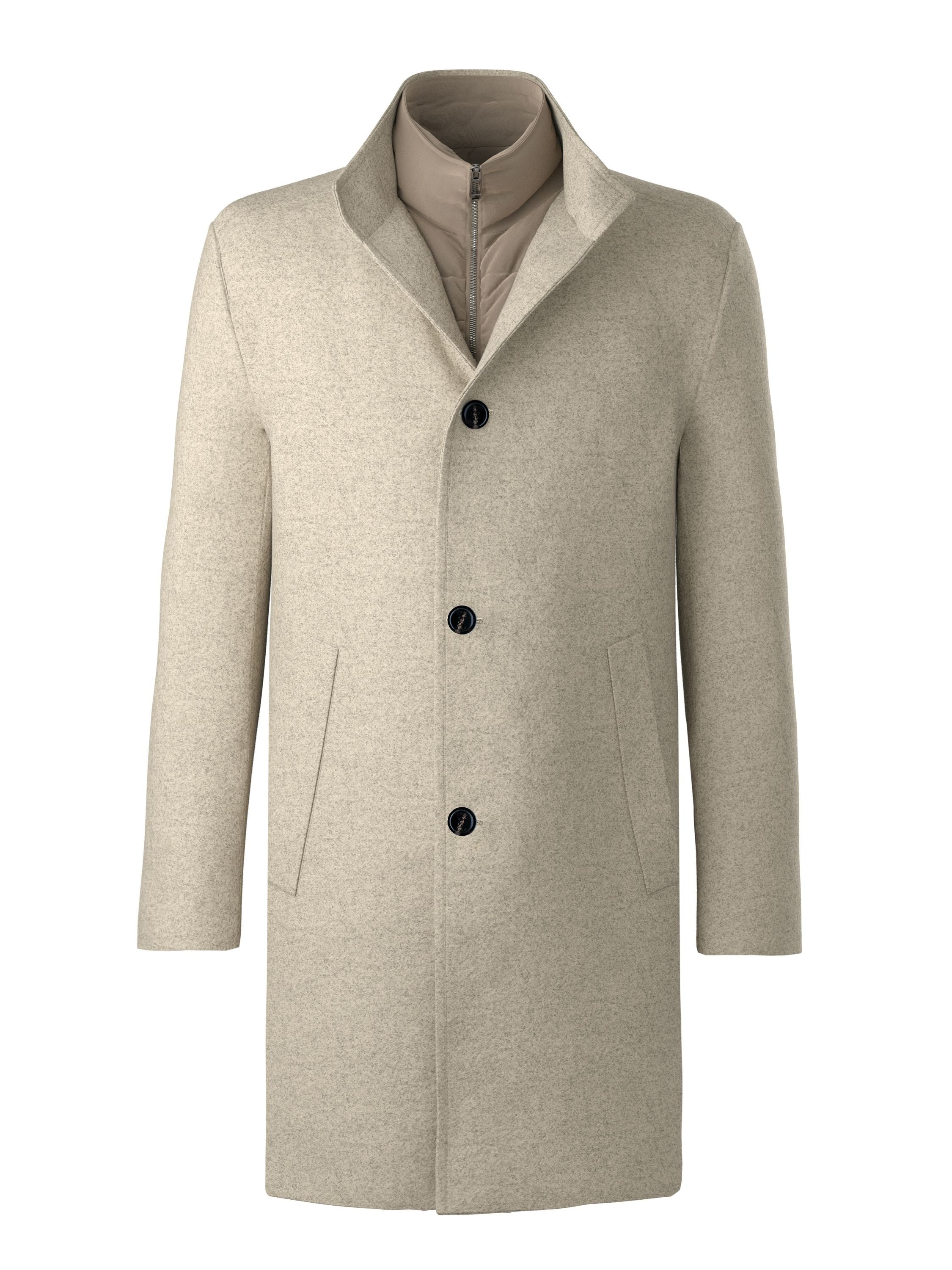 Wollmantel mit Stehkragen - 264 - Beige