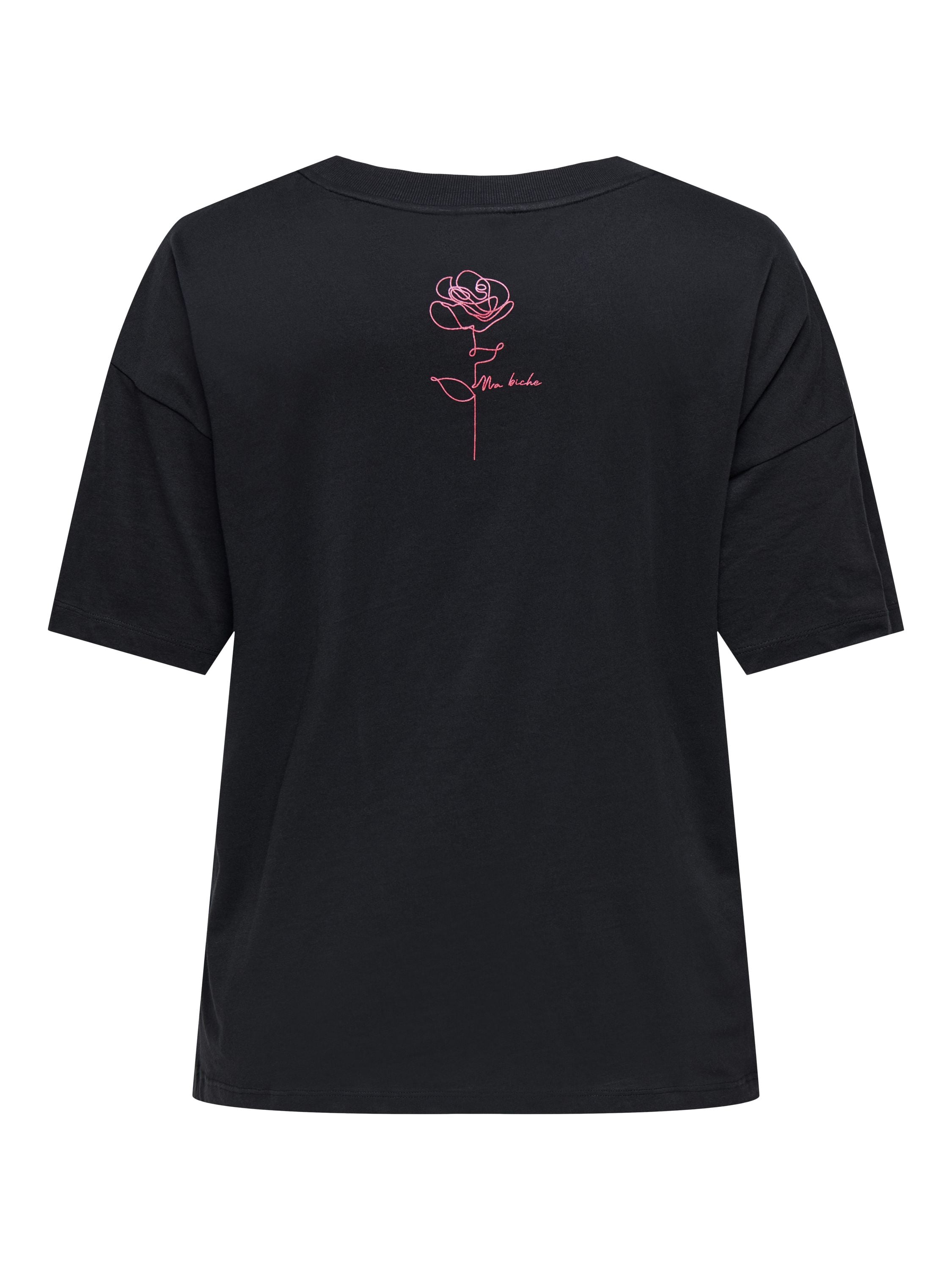 T-Shirt ROSE aus Baumwolle - Black/MON ANGE - Schwarz