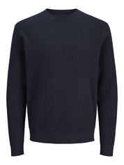 Strickpullover aus Baumwolle - Night Sky/Solid/Zigzag structu - Blau