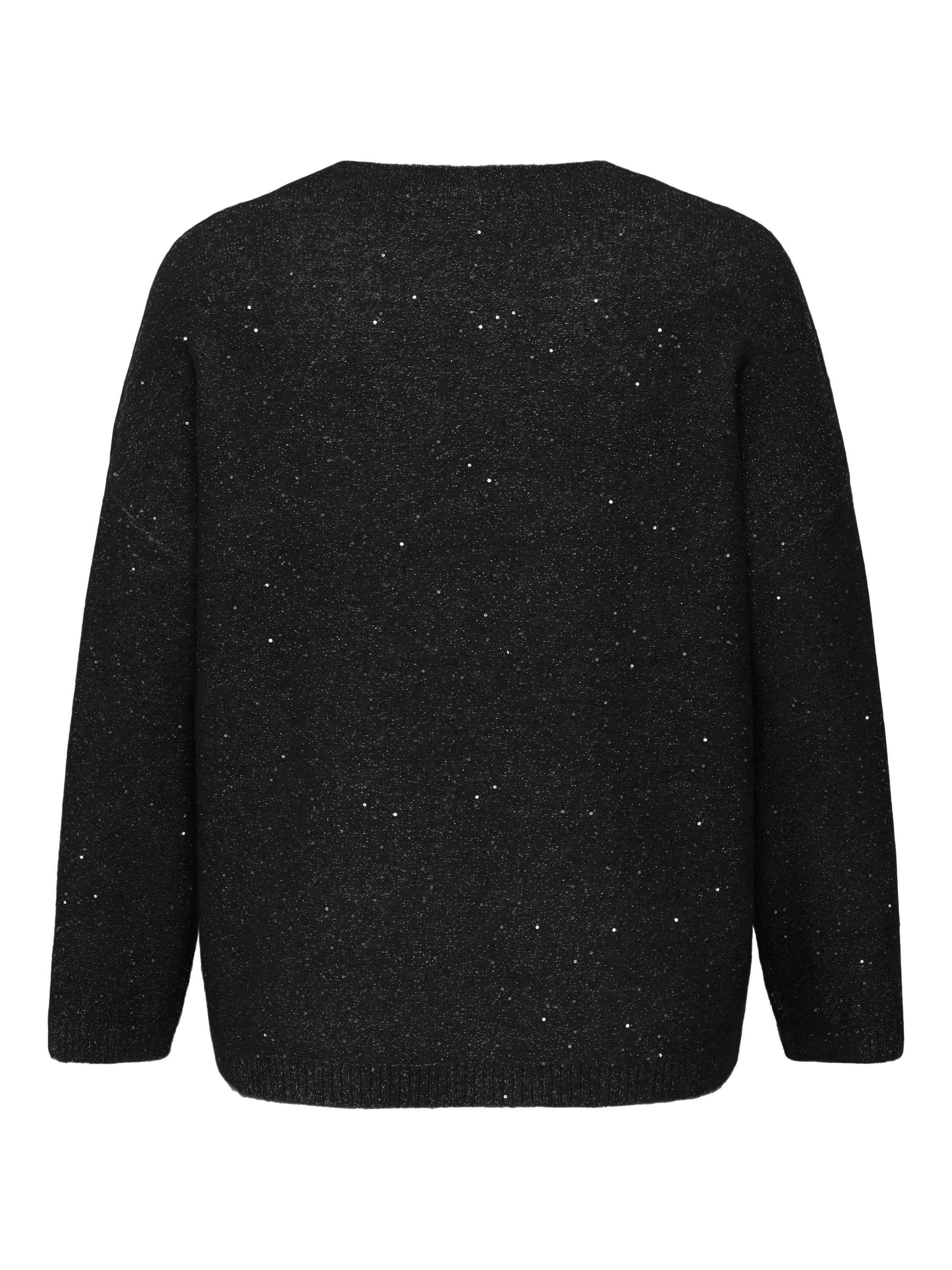 Strickpullover ARIZONA glitzernd - Black/Silver Sequins - Schwarz