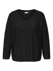 Strickpullover ARIZONA glitzernd - Black/Silver Sequins - Schwarz