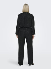 Hose JOSEE Wide Leg - Black/SILVER FOIL DETAILS - Schwarz