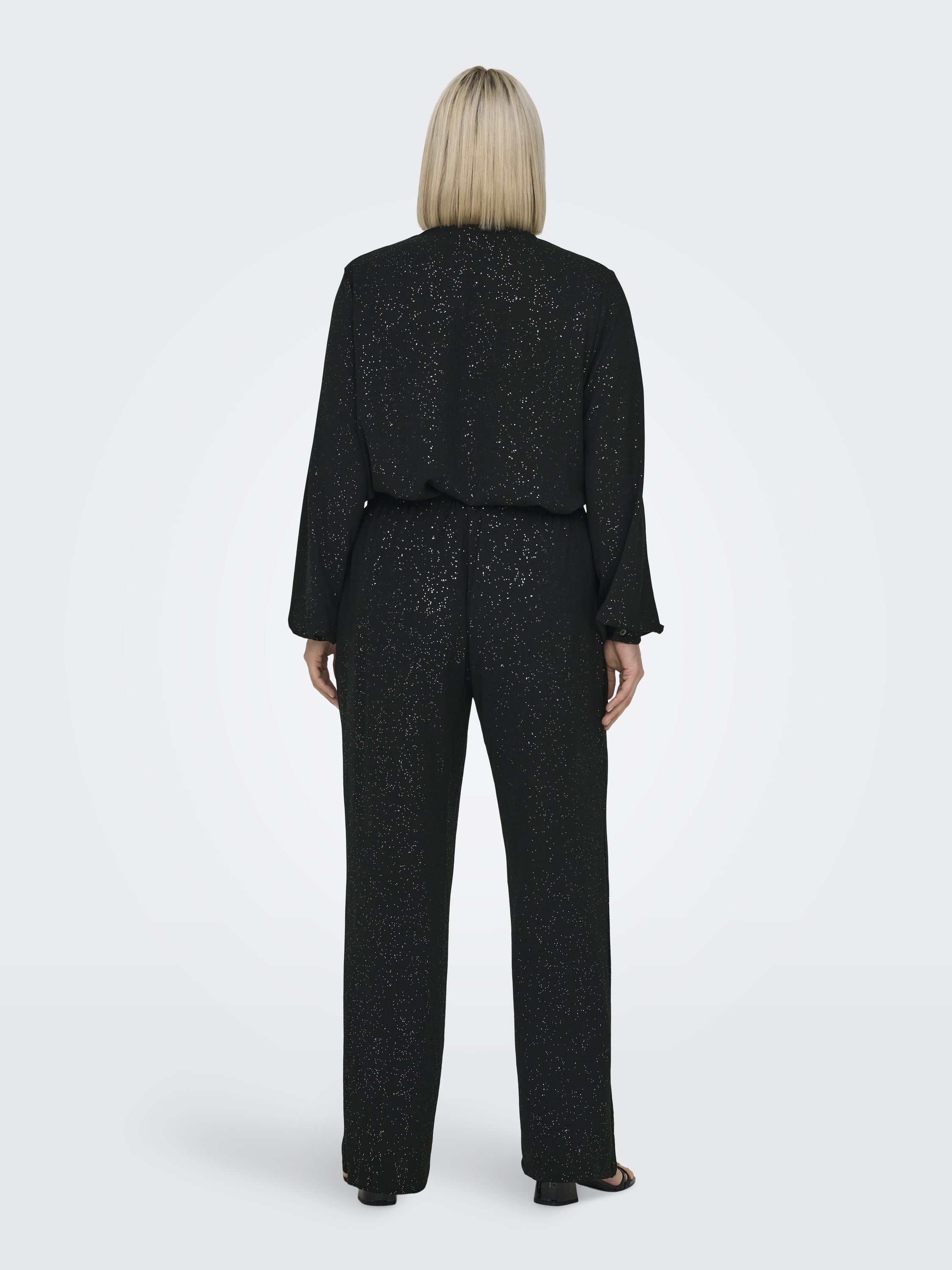 Hose JOSEE Wide Leg - Black/SILVER FOIL DETAILS - Schwarz