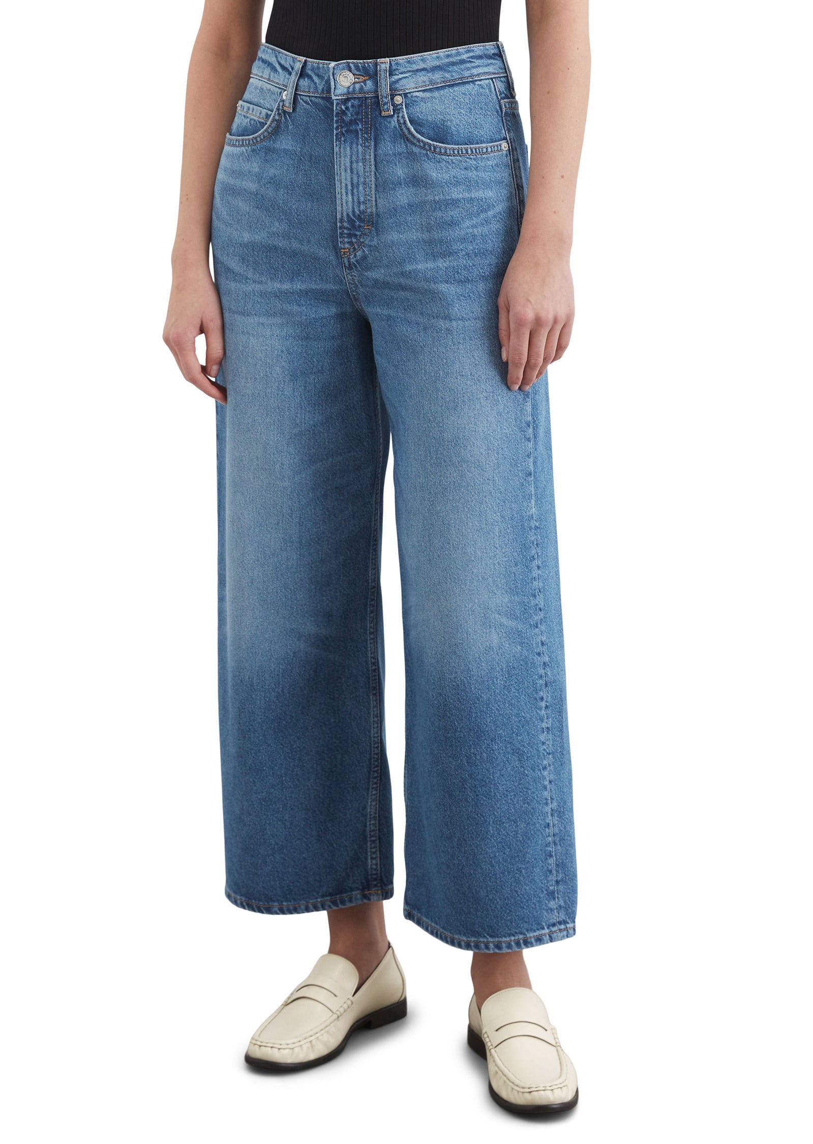 Jeans Wide Leg - 044-Authentic mid blue wash - Blau