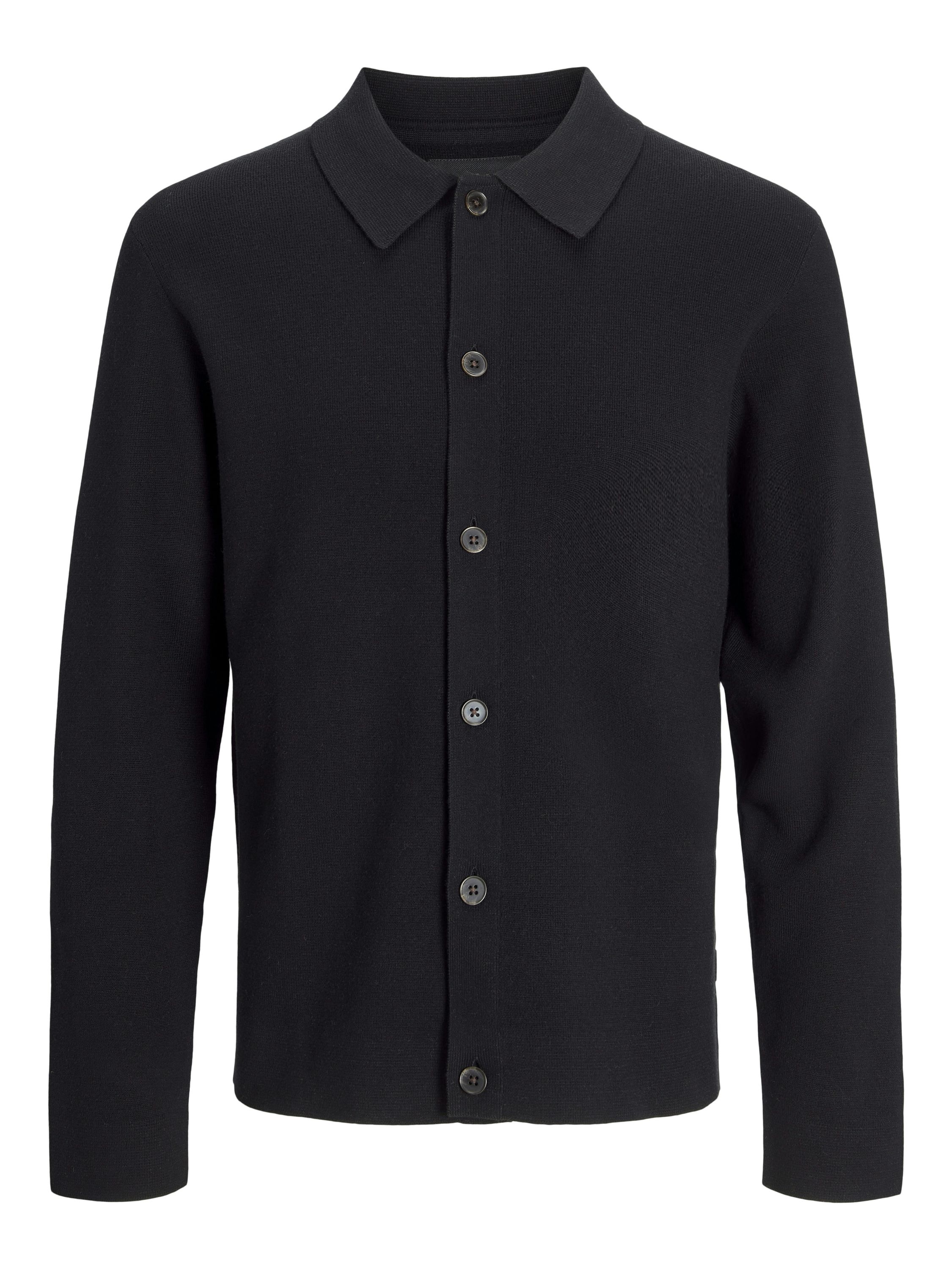 Strickjacke aus Baumwollmix - Black - Schwarz