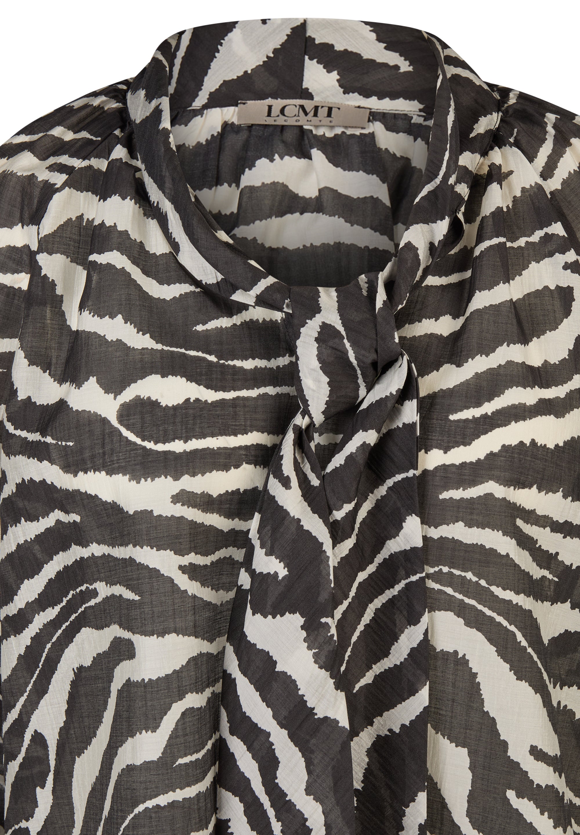 Bluse im Zebra-Print - 5099-Schwarz - Grau
