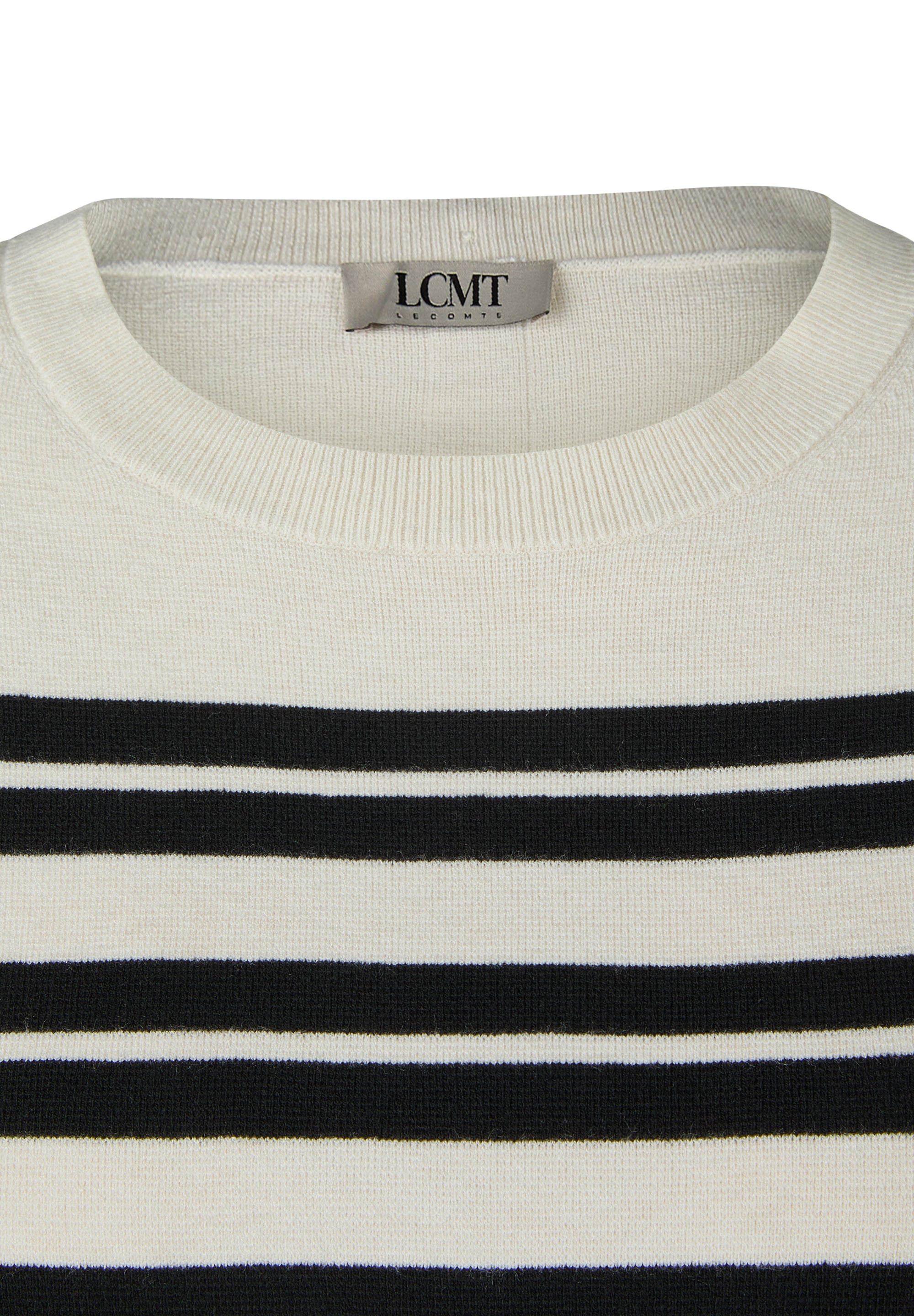 Strickpullover - 5608-Elfenbein - Schwarz | Weiß