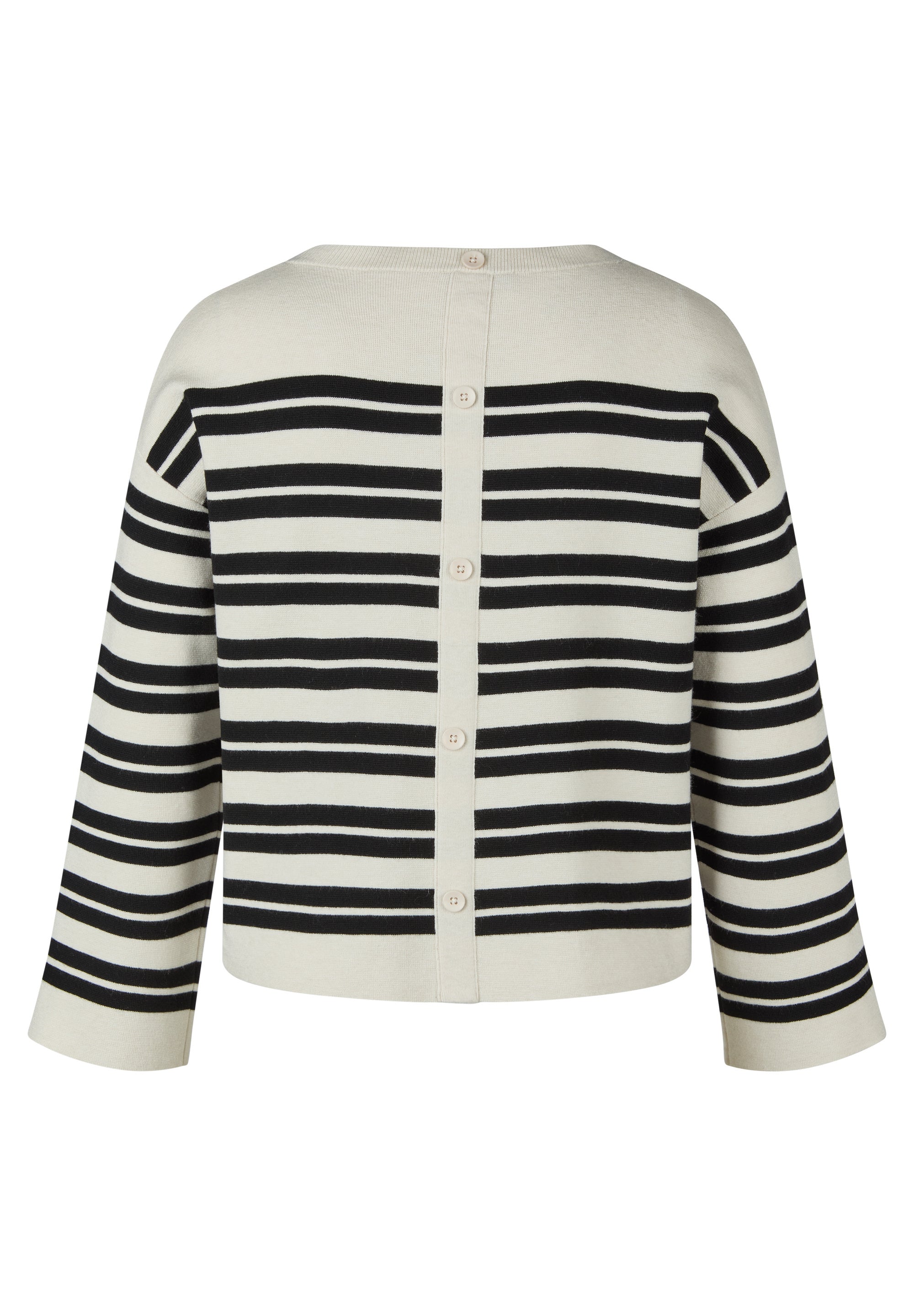 Strickpullover - 5608-Elfenbein - Schwarz | Weiß